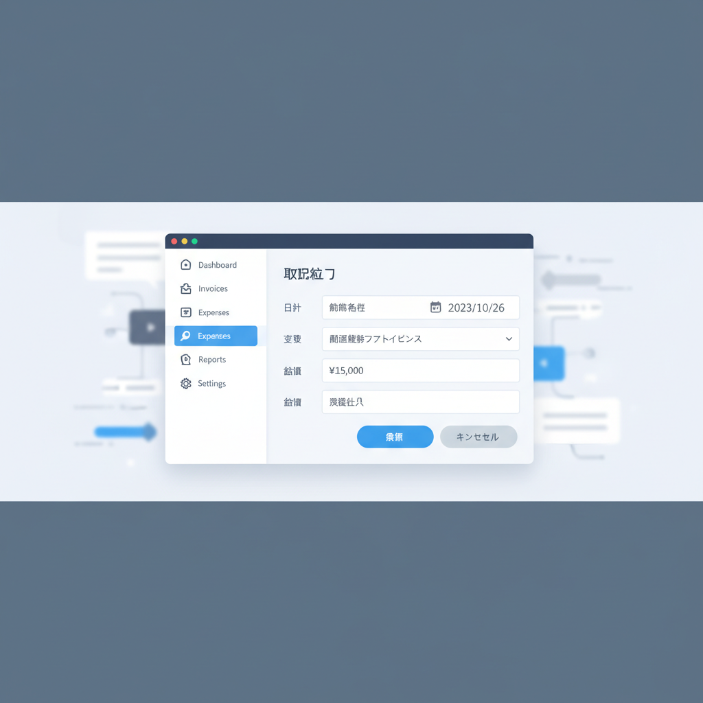 会計ソフトの入力画面のイメージ図
