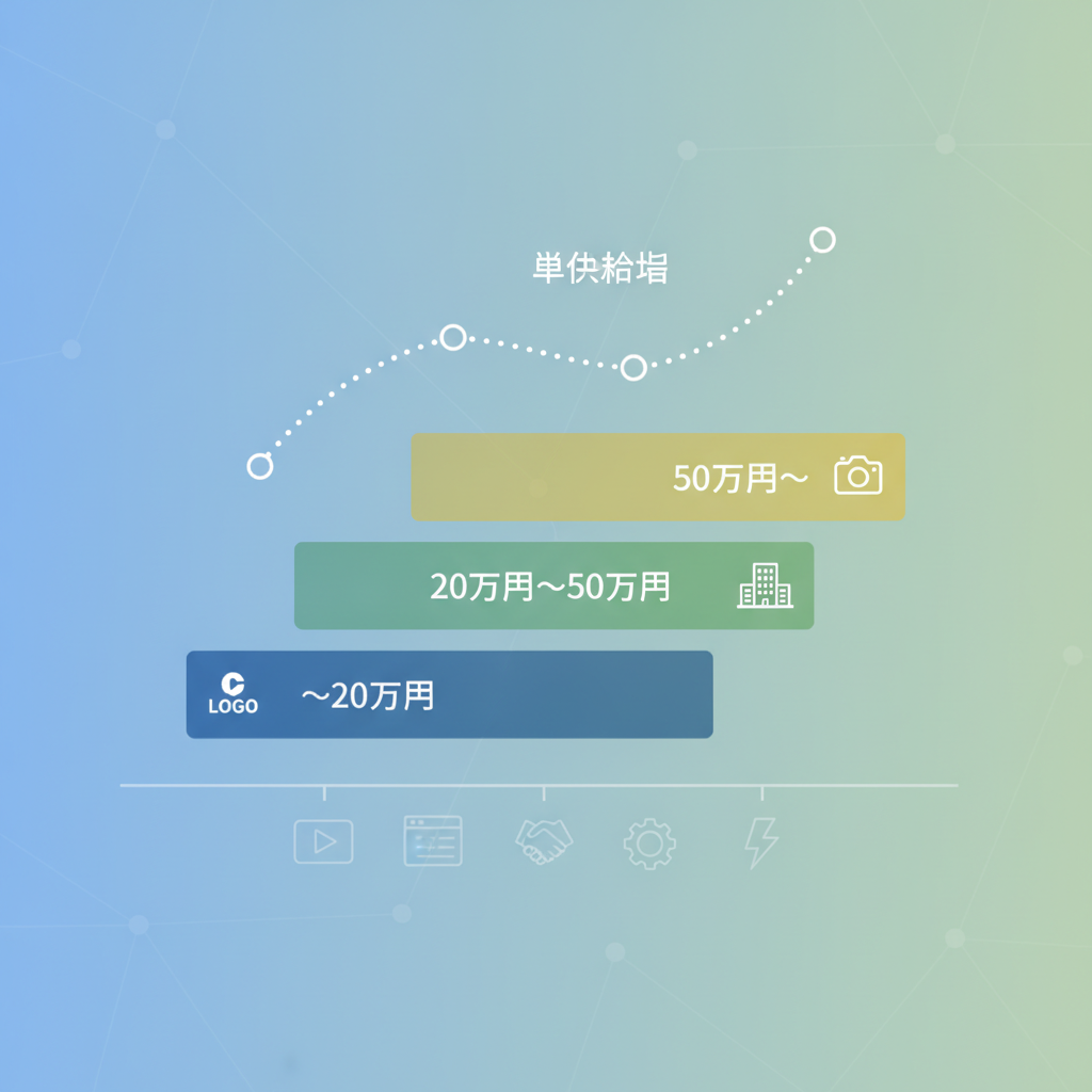 企業VP動画編集の単価相場イメージグラフ